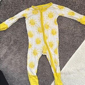Little Sleepies Yellow and White Footies One Piece